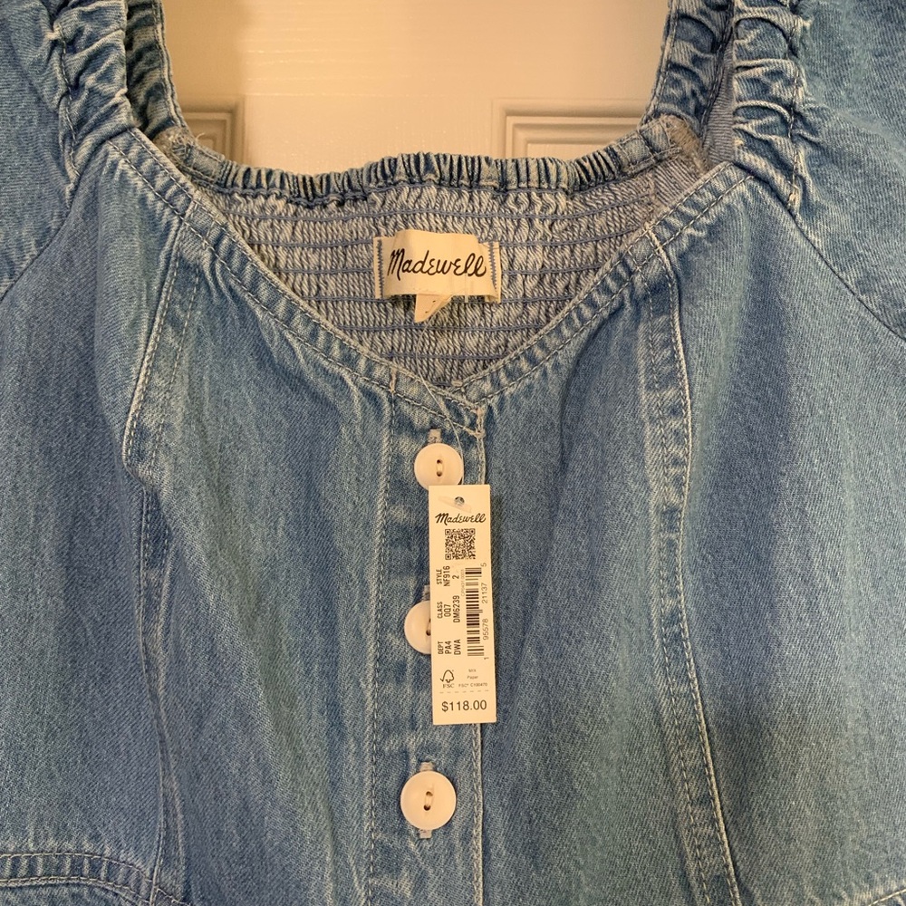 Madewell Denim Sweetheart Mini Dress - Picture 3 of 5